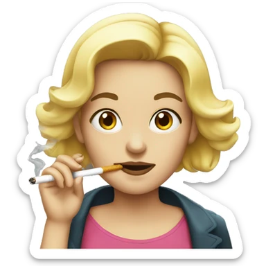 Girl smoking electric cigarette sticker