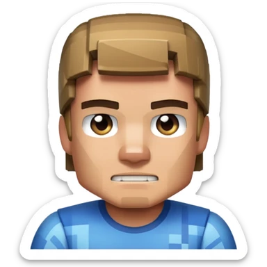 A minecraft character Steve which is doing mean 67 sticker