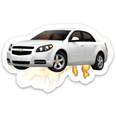 2008 Chevy Malibu on fire sticker