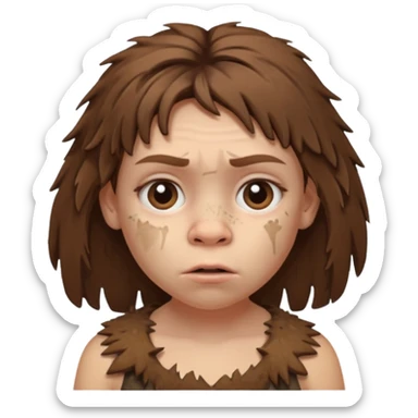 Neanderthal girl kid sticker