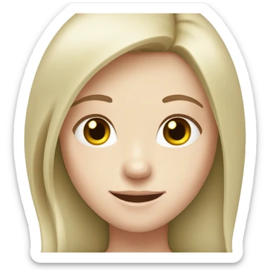 Smiling girl, with pale skin, long straight, red hair and green eyes sticker