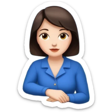 Pretty, sexy, slightly curvy white woman with short dark brown hair, riding a train through the Alps Mountains sticker