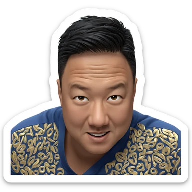 boy in blue shirt portrait sticker