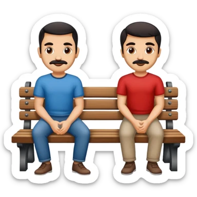 Vartug und azad auf einer Bank sticker