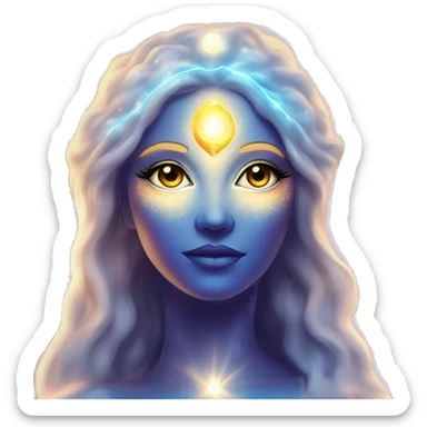 Pleiadian radiant glowing diva woman female third eye sticker