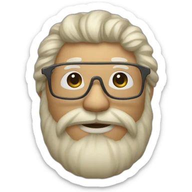 Un homme avec des lunettes et avec grande barbe et beaucoup de cheveux sticker