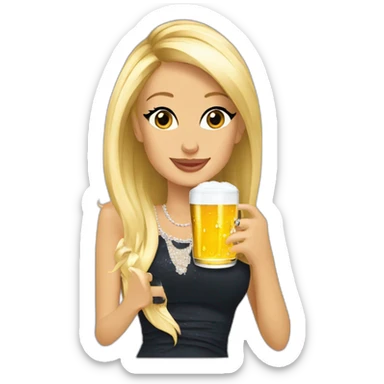Paris Hilton drinking beer sticker
