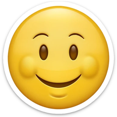 Yellow round smiley face with glue sticker