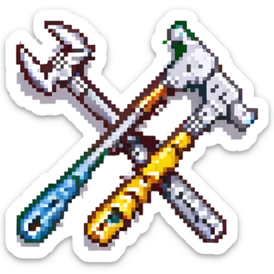 Classic wrench or screwdriver crossed sticker