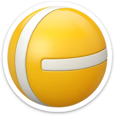yellow and white striped ball, shiny sticker