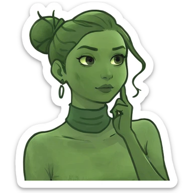 Girl grabbing neck sticker