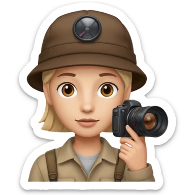 photographer looking into a camera sticker