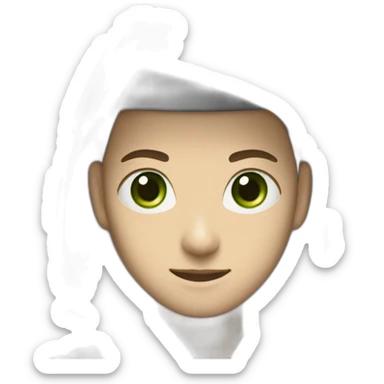 white-ninja-with-a-white-veil-on-his-head,-green-eyes sticker