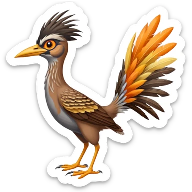 realistic roadrunner bird, tail pointed down, realistic colors sticker