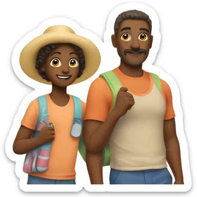father daughter and son on vacation sticker