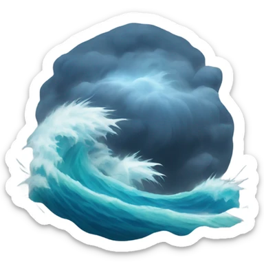 ocean and storm sticker