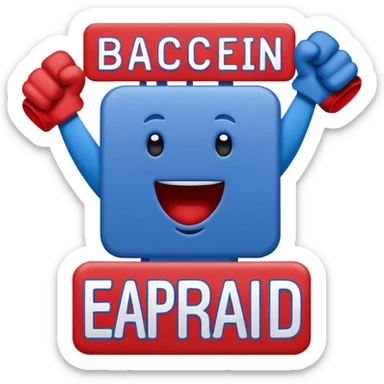 cheering sign sports in blue (#00A3E0) and red (#F9423A) sticker