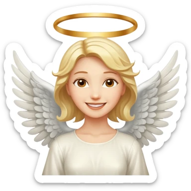 Female angel with wings joyful sticker