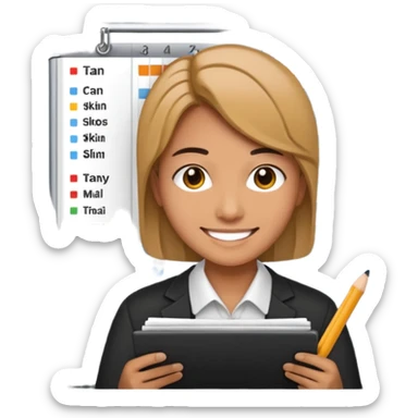 aditor with spreadsheet emoji sticker