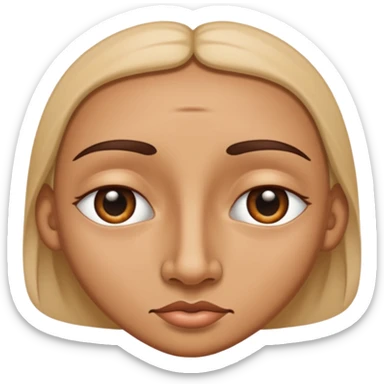 a face with two sides, two noses, two mouths etc. looking each to the opposite side sticker