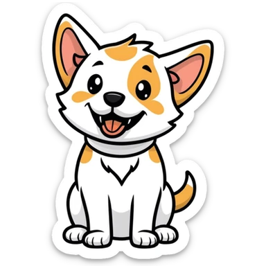 excited dog sticker