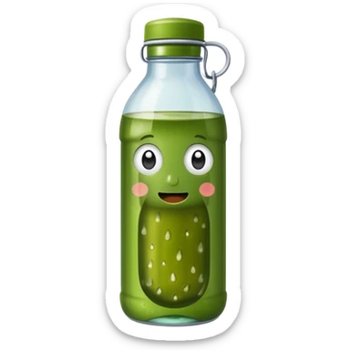 Pickle juice in clear water bottle  sticker