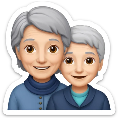lo mismo que estas haciendo solo coloca alado de la abuela un hombre joven  sticker