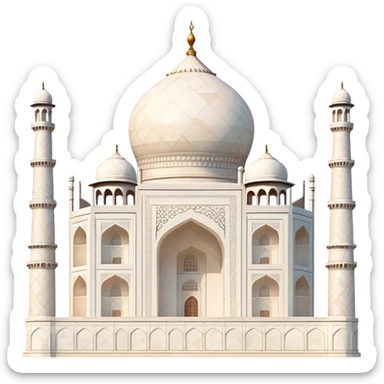 Taj Mahal with soft subtle colors, not vivid sticker