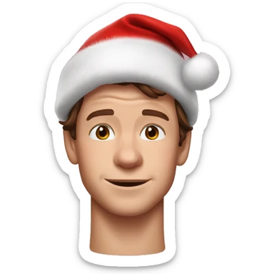 tom holland with santa hat sticker
