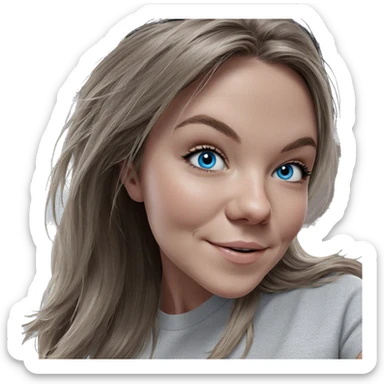 smiling girl with blue eyes sticker