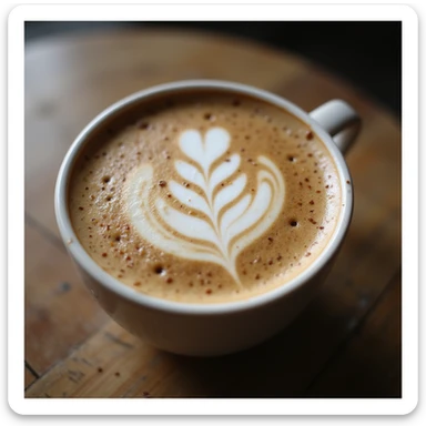 coffee latte, realistic texture, gentle lighting sticker