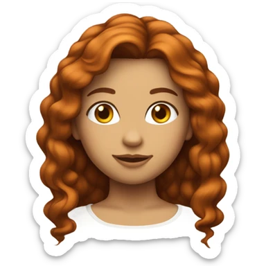 menina ruiva, cabelo liso, branca sticker