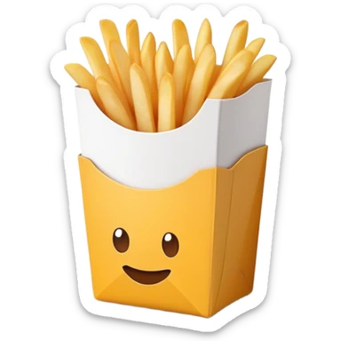 Ultra basic french fry container with minimal details sticker