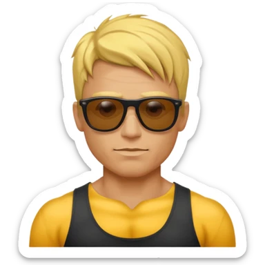 Male core muscles yellow default skin and hair sticker