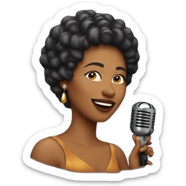 Woman jazz singer sticker