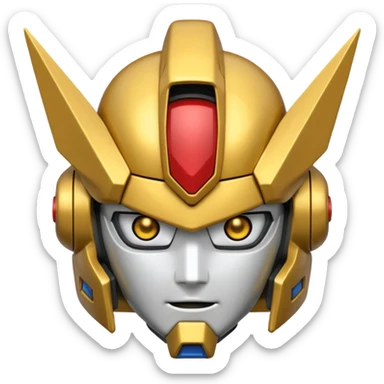 Gundam head with gold, no eyes sticker