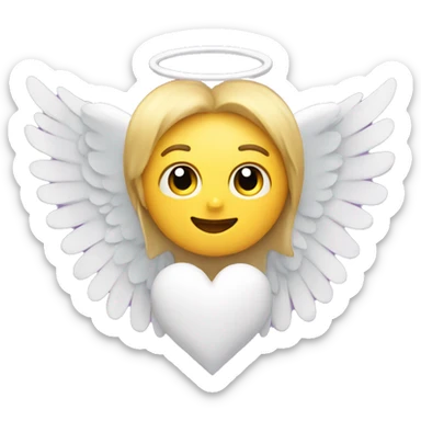 heart with angel wings sticker