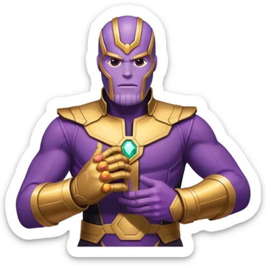 Thanos with Infinity Gauntlet as Squid Game contestant sticker