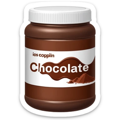 chocolate protein powder jar labeled chocolate picture icon sticker