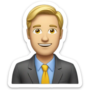 white guy sales advisor sticker