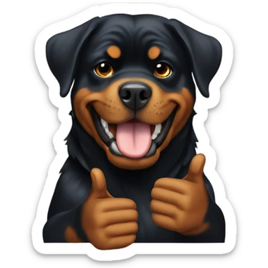 Rottweiler giving thumbs up sticker