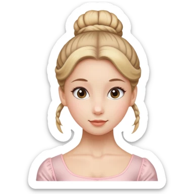 ballet bun  hair princes  sticker