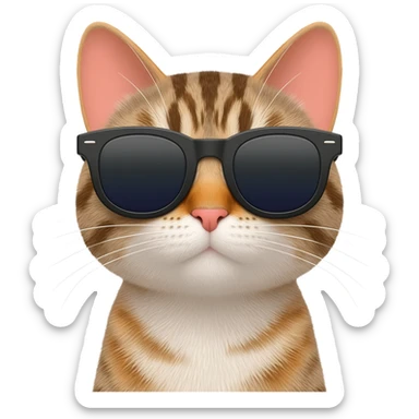 Cat wearing sunglasses sticker