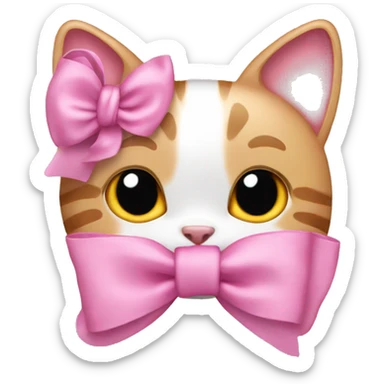 pink cats lovers bow sticker