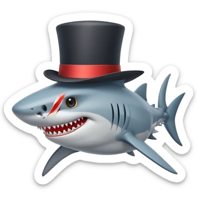shark with a fancy top hat sticker