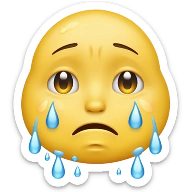 Crying unisex yellow emoji sticker