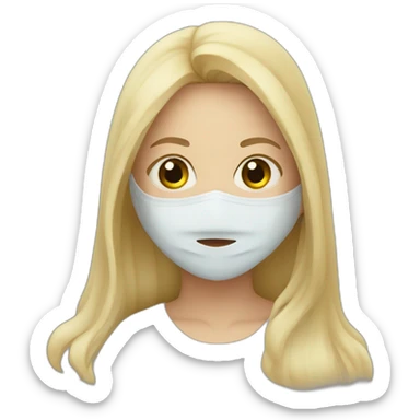 A veiled, blonde girl wearing a mask  sticker