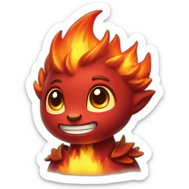 cute elemental of fire sticker