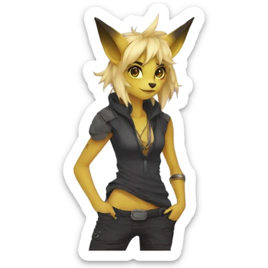 Anthro cool edgy LiLaiRa-Vernid-Fakémon Full Body sticker