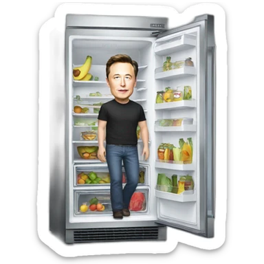 Elon musk in a refrigerator sticker